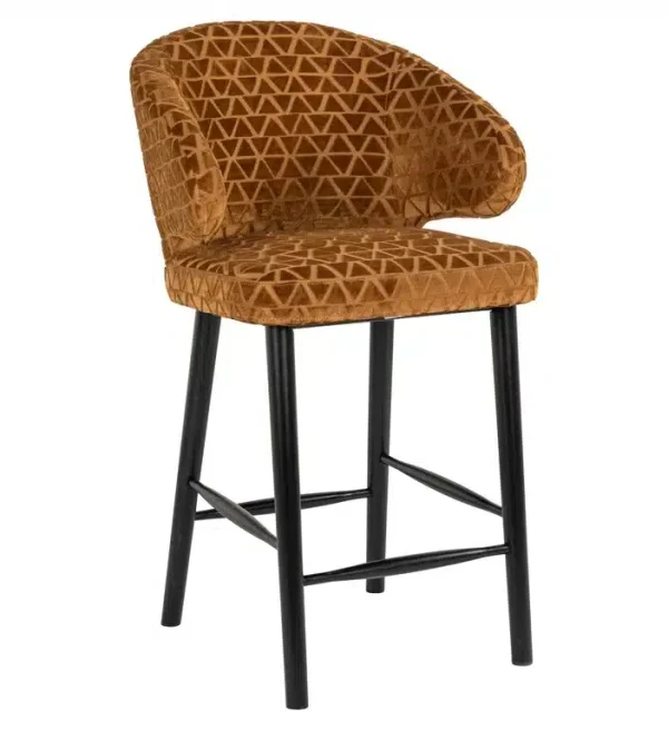 Richmond Interiors barstoel Indigo laag goud