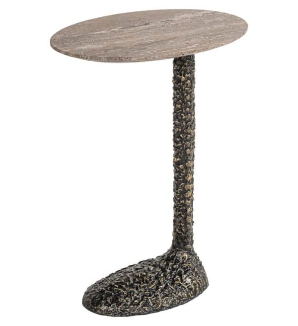 Richmond Interiors bijzettafel Arosa 45,5x29,5x63 cm travertin