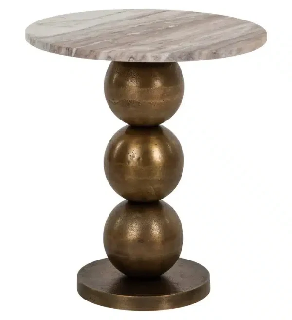 Richmond Interiors bijzettafel Barley 45,5x45,5x49,5 cm marmer