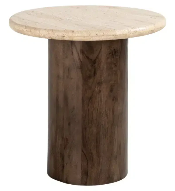 Richmond Interiors bijzettafel Douglas 50x50x50 cm travertin