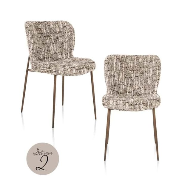 Richmond Interiors eetkamerstoel Odarby bruin (Set van 2)