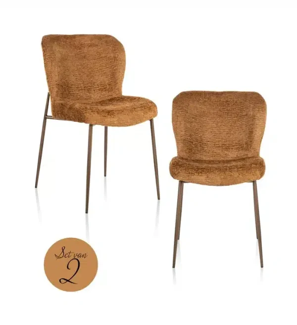 Richmond Interiors eetkamerstoel Odarby cognac (Set van 2)