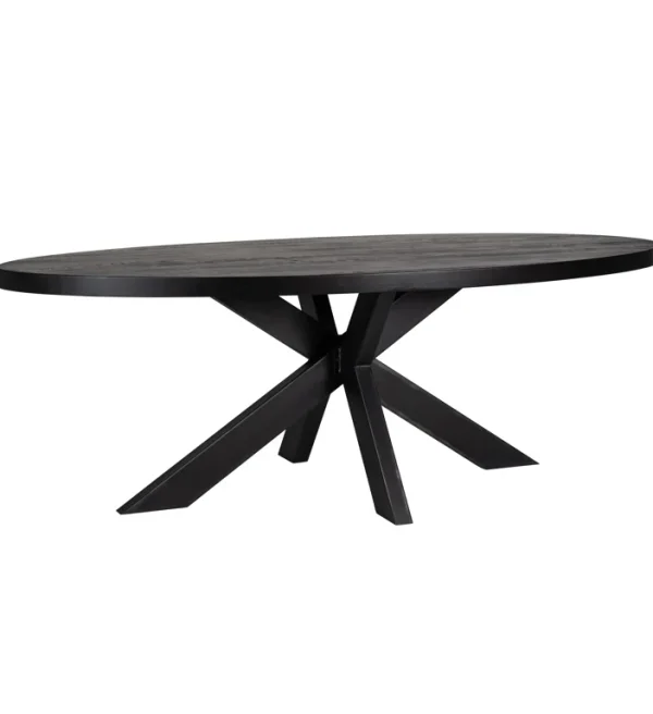 Richmond Interiors eettafel Watson 300 cm spinpoot zwart eiken