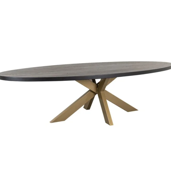 Richmond Interiors eettafel Watson 235 cm spinpoot goud eiken