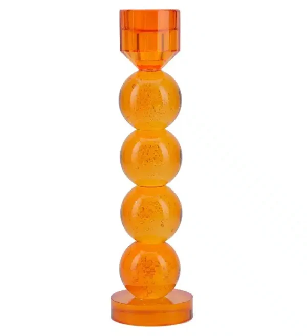 Richmond Interiors kandelaar 8x8x30 cm Raylan groot oranje