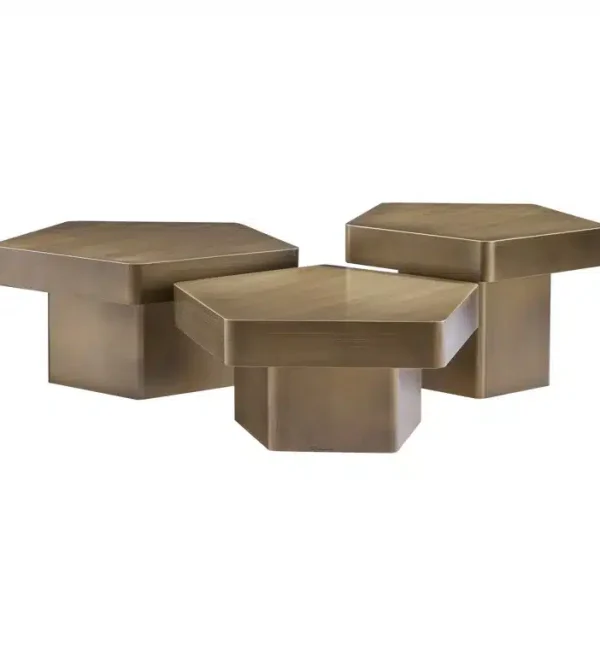 Richmond Interiors salontafel Hexa 75x75x37 cm (Set van 3) metaal