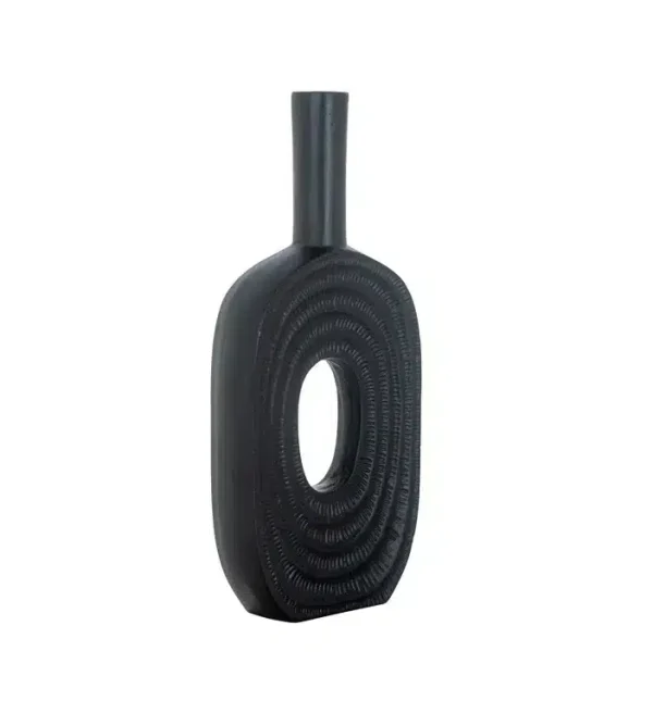 Richmond Interiors vaas 18,5x6x41 cm Emar groot aluminium zwart