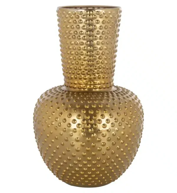 Richmond Interiors vaas 25,5x25,5x41 cm Nola aluminium goud