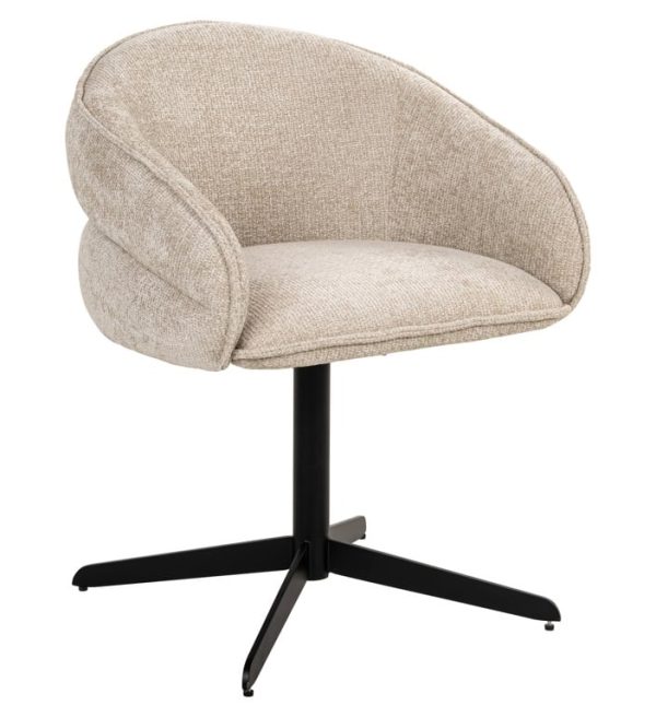 Richmond interiors eetkamerstoel Angelina draaibaar met arm creme