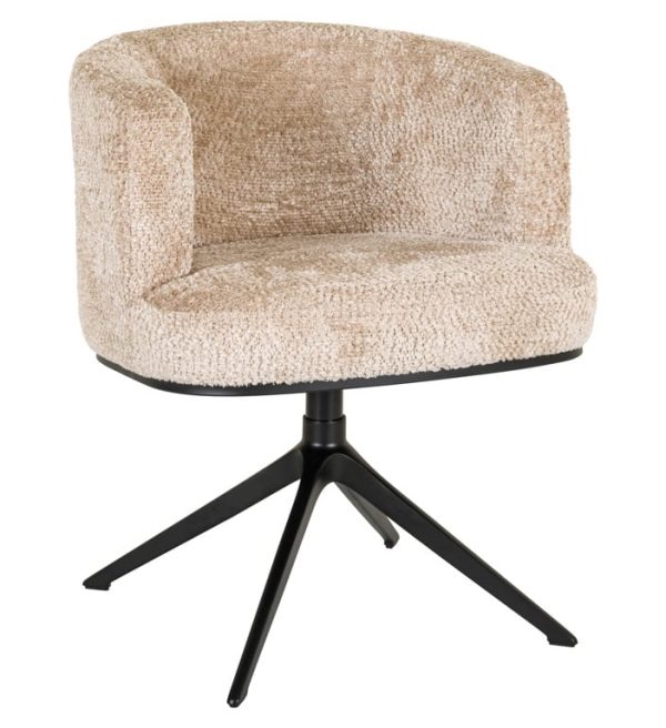 Richmond interiors eetkamerstoel Cheyenne draaibaar met arm beige chenille