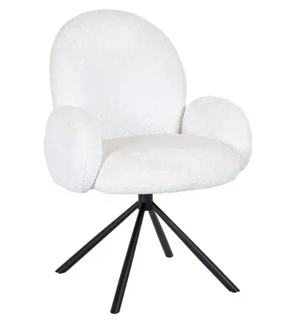 Richmond interiors eetkamerstoel Jolie draaibaar met arm wit