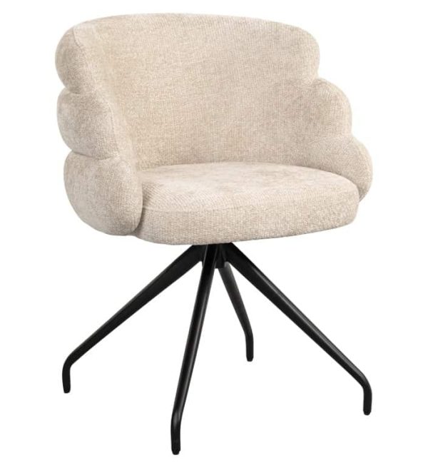 Richmond interiors eetkamerstoel Kayla draaibaar creme