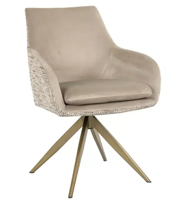 Richmond interiors eetkamerstoel Lisonne draaibaar met arm be trendy nature/ Khaki velvet