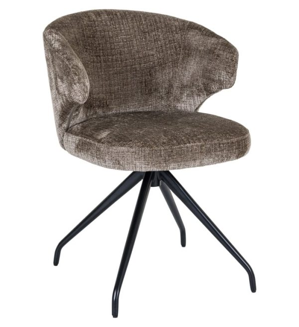 Richmond interiors eetkamerstoel Milly draaibaar met arm grijs