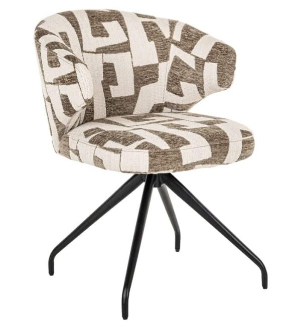 Richmond interiors eetkamerstoel Milly draaibaar met arm moss