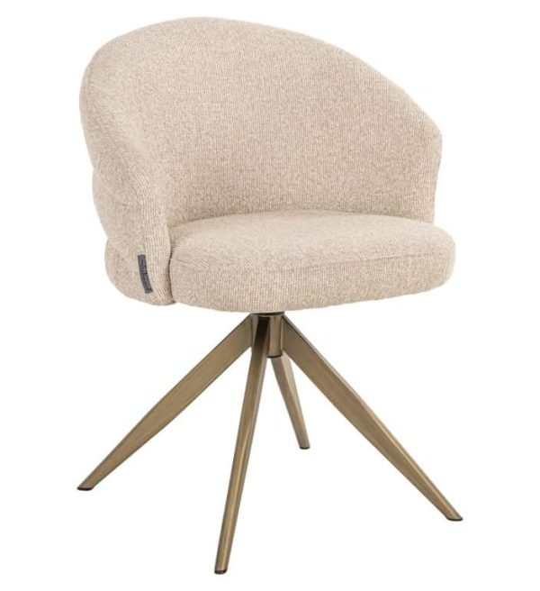 Richmond interiors eetkamerstoel Zendaya draaibaar met arm biscotti