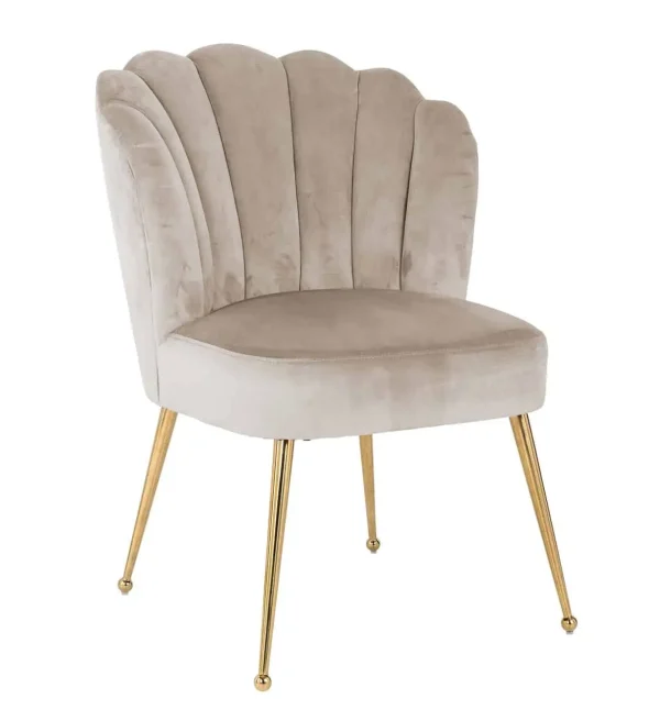 Richmond Interiors eetkamerstoel Pippa Khaki poot goud