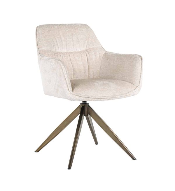 Richmond Interiors eetkamerstoel Aline draaibaar met arm wit