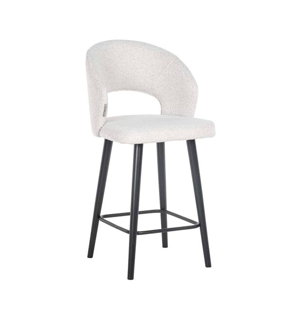 Richmond Interiors barstoel Savoy laag white bouclé
