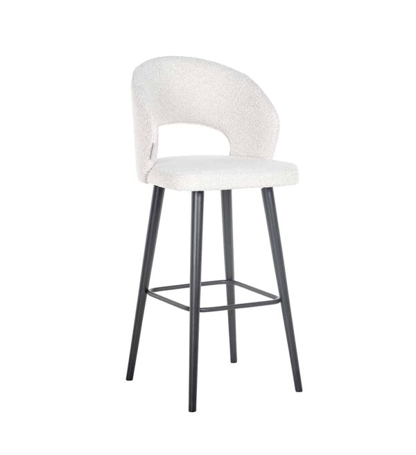 Richmond Interiors barstoel Savoy hoog white bouclé