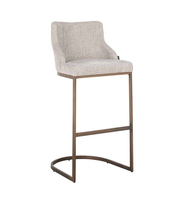 Richmond Interiors Barstoel Bolton natural renegade poot geborsteld goud