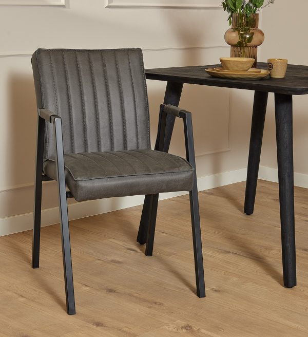 Starfurn Eetkamerstoel Tivoli Bull | Antraciet | Met armleuning