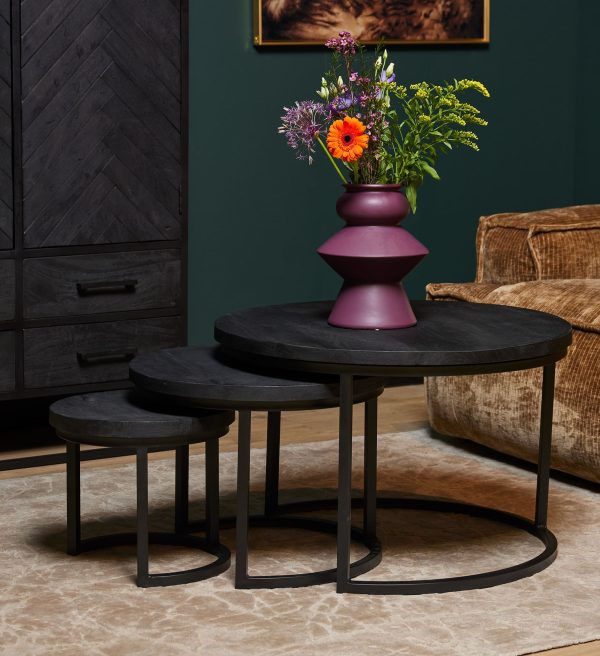 Starfurn Salontafel Triole All Black | 70 cm | Set van 3