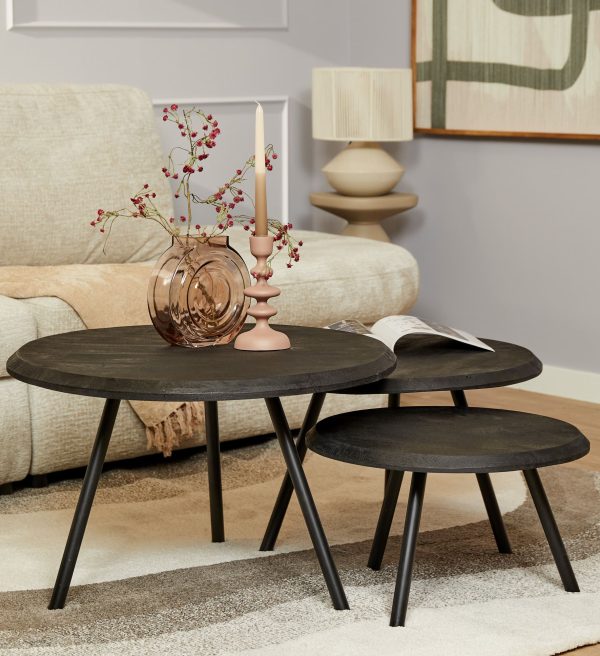 Starfurn Salontafel Ohio Black | 70 cm| set van 3