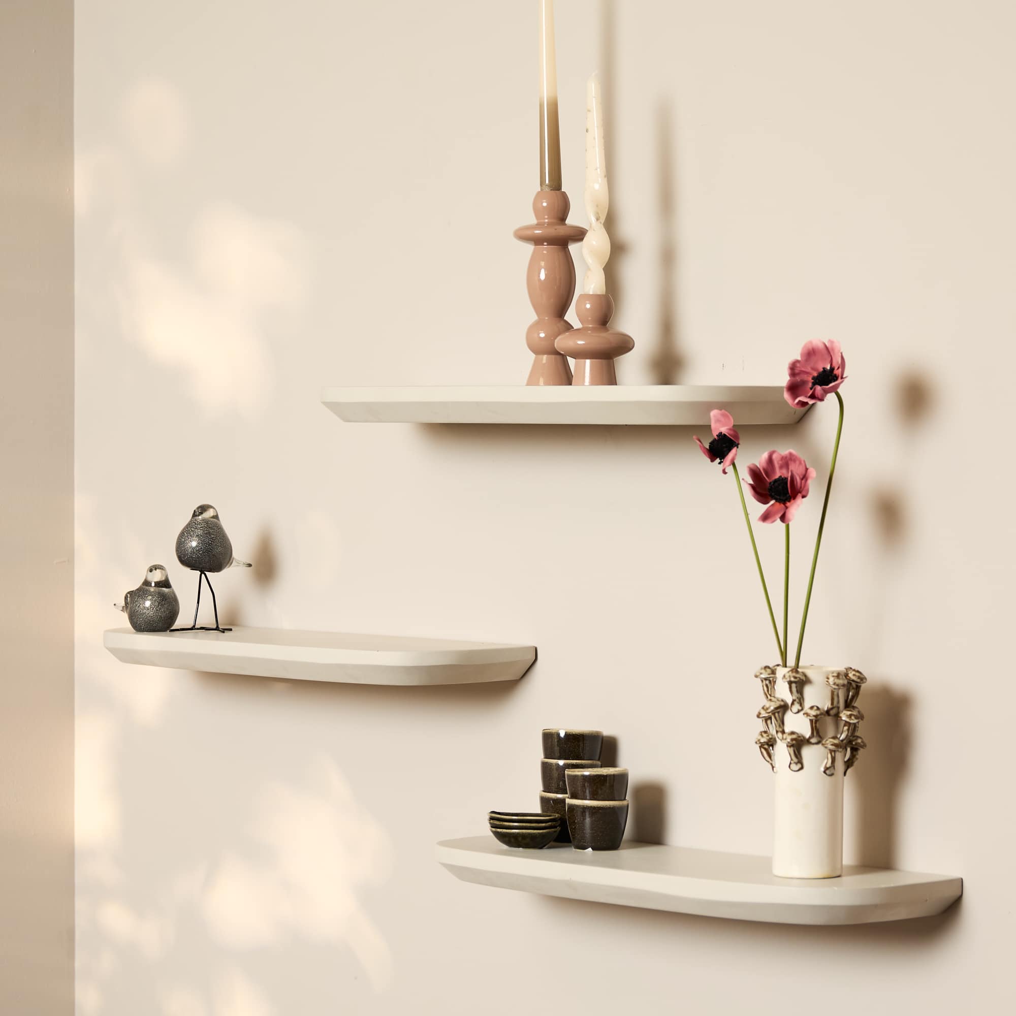 Starfurn Wandplank Gusta Sand | 60 cm | Set van 3