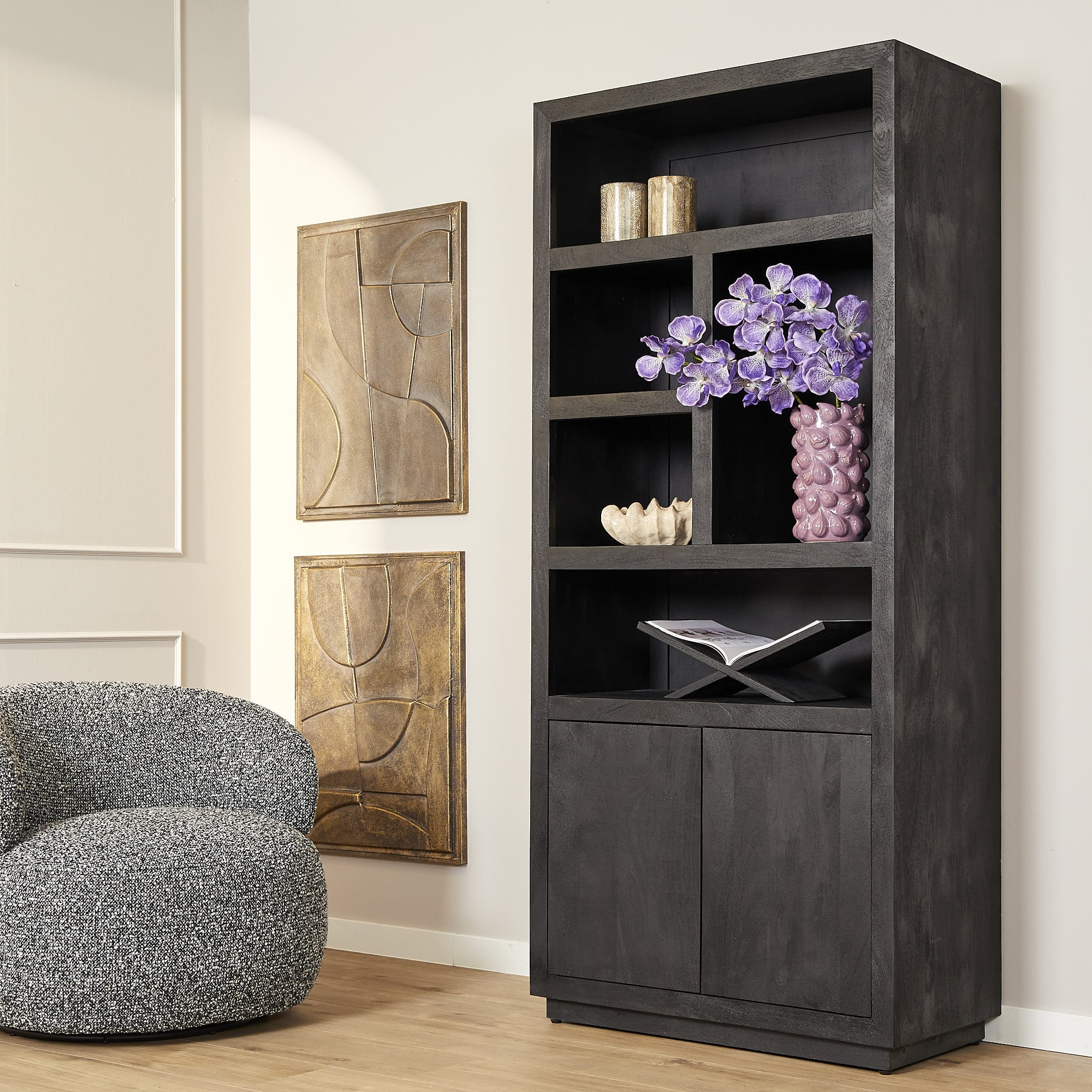 Starfurn Vakkenkast Brussel Black | 90 cm