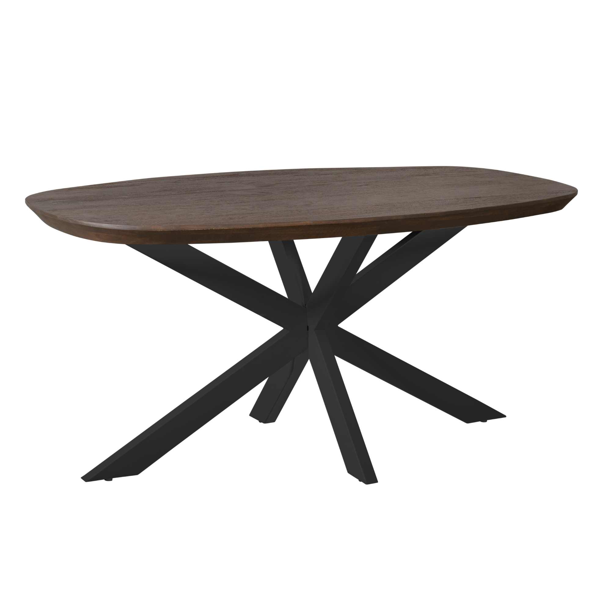 Starfurn Eettafel Madison Brown | 160 cm | Deens Ovaal | Poot Black