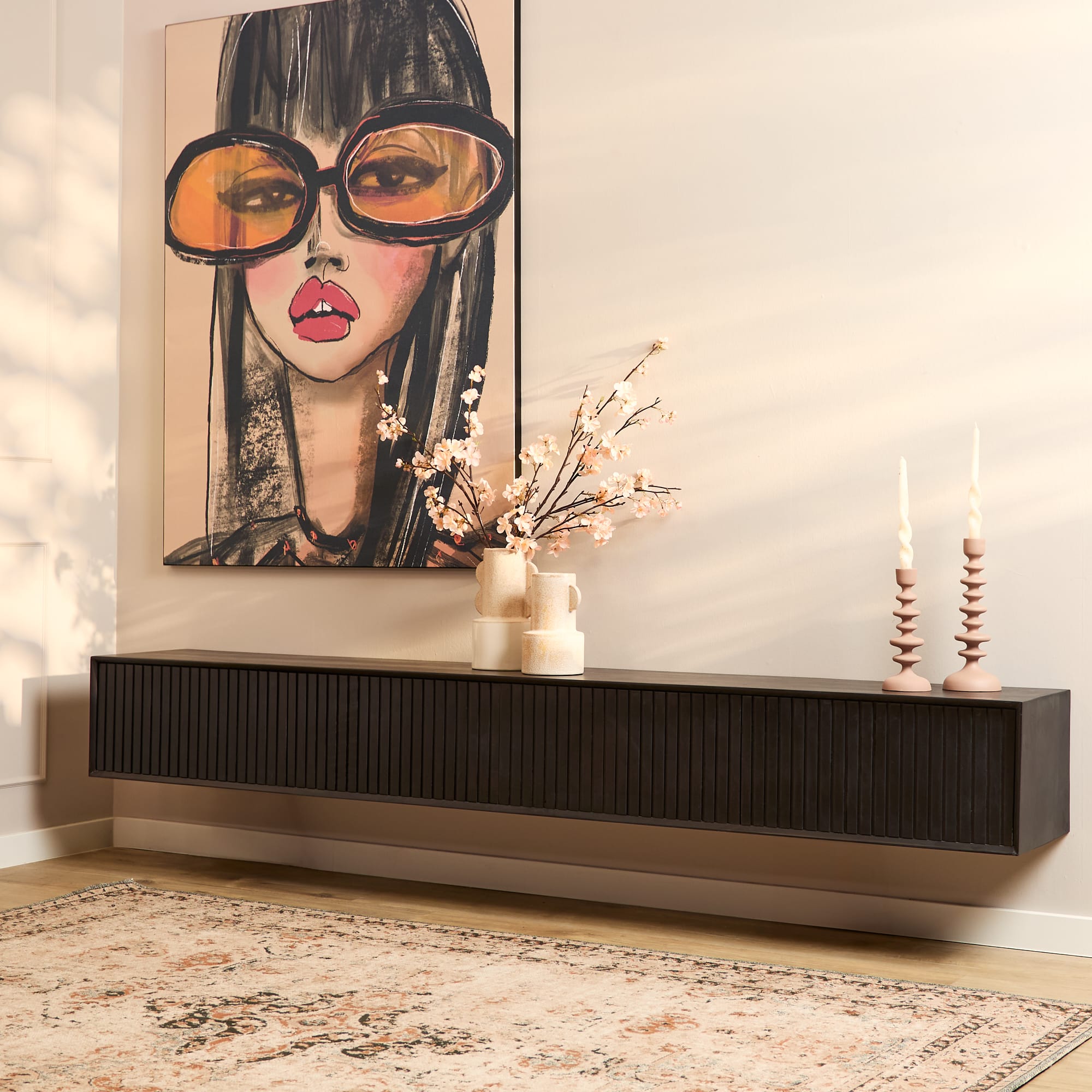 Starfurn Zwevend tv meubel Madison Black | 240 cm