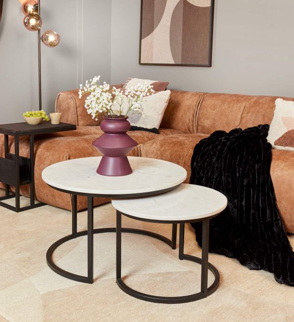 Starfurn Salontafel Nova White marble | 70 cm | Set van 2
