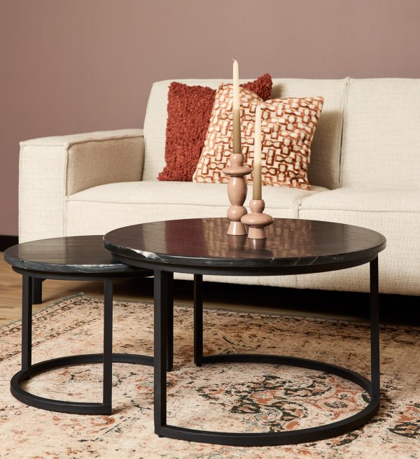 Starfurn Salontafel Nova Black marble | 70 cm | Set van 2