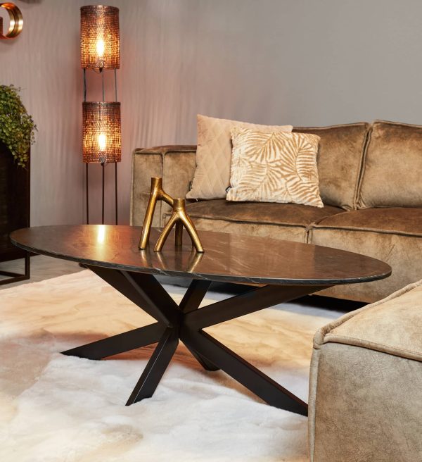 Starfurn Salontafel Faye Black marble | 120 cm | Ovaal