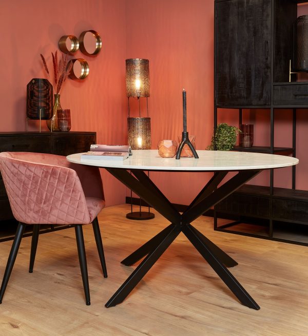 Starfurn Eettafel Lynn White marble | 130 cm | Rond