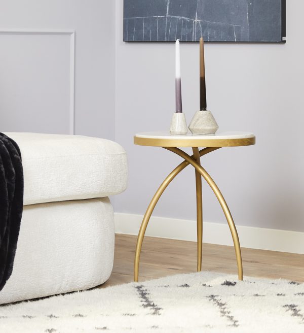 Starfurn Bijzettafel Kay White marble | 40 cm