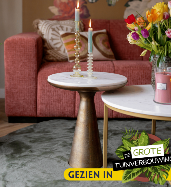 Starfurn Bijzettafel Essy White marble |  45 cm