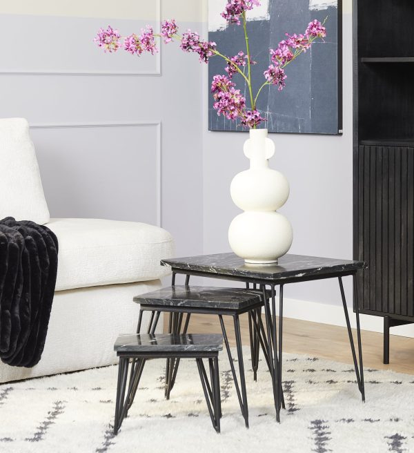 Starfurn Salontafel Jala Black marble | 50 cm | Set van 3