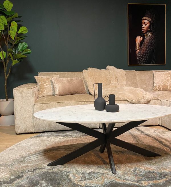 Starfurn Salontafel Faye White marble | 120 cm | Ovaal