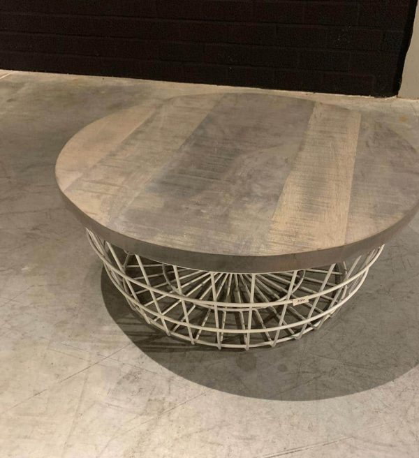 SHOWMODEL salontafel rond 70 cm houten blad