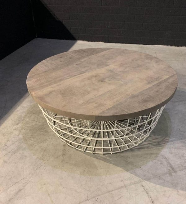 SHOWMODEL salontafel rond 90 cm houten blad