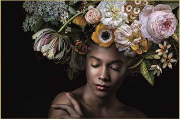 Schilderij Flower Power Amelia GLB546 Glass Gold Frame