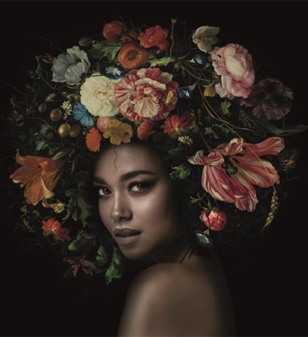 Schilderij Flower power Bridget mat aluminium