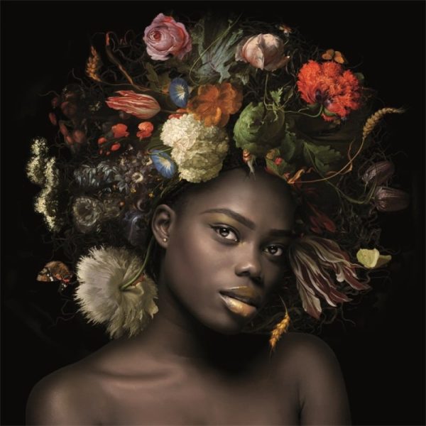 Schilderij Flower power Sophia mat aluminium