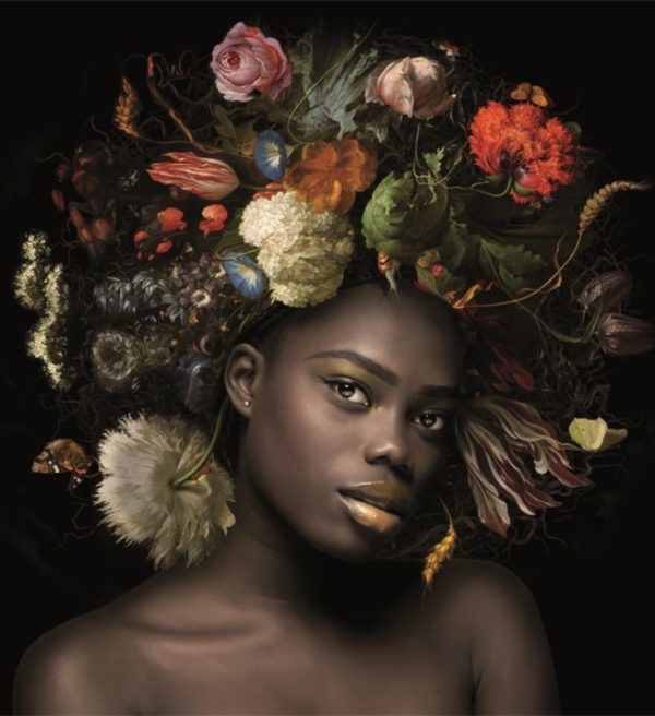 Schilderij Flower power Sophia mat aluminium