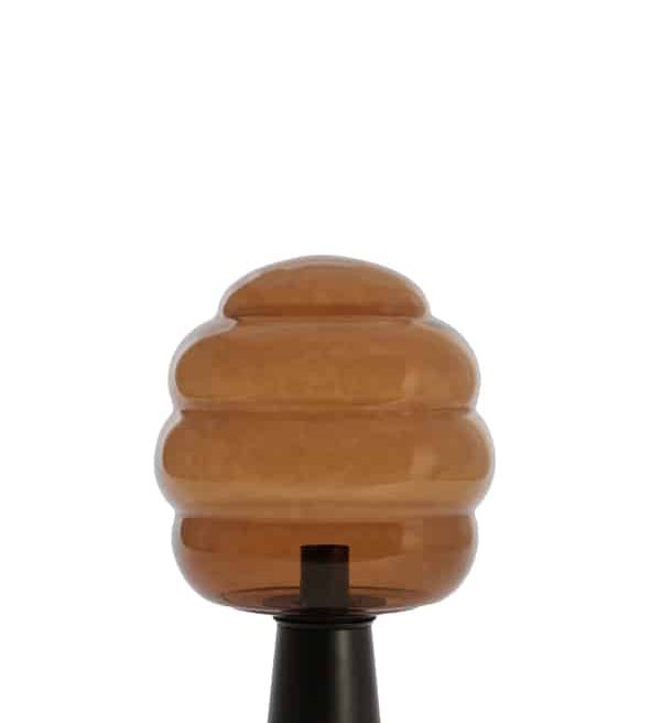 Light & Living tafellamp Ø30x46 cm Misty glas bruin+mat zwart