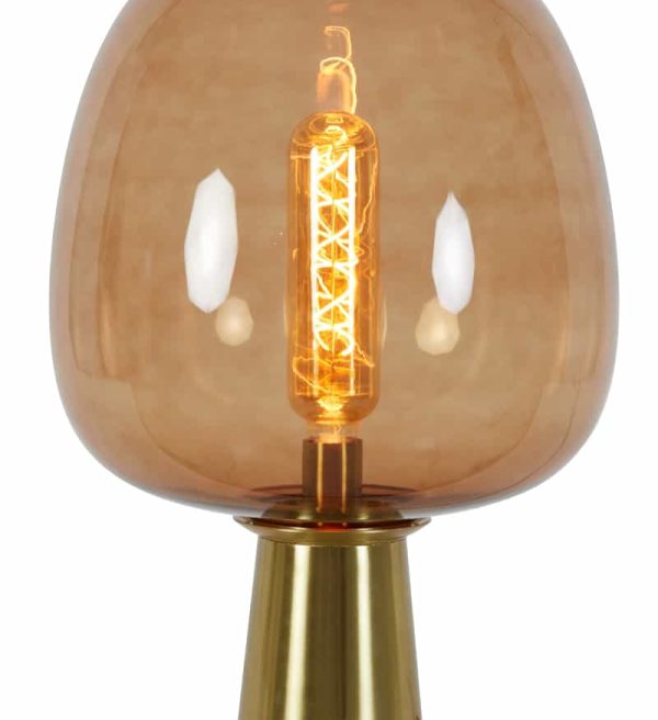 Light & Living tafellamp Ø40x59 cm Maysony glas bruin+brons