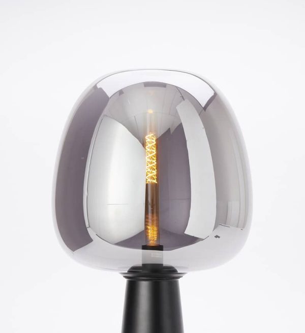 Light & Living tafellamp Ø40x59 cm Maysony glas smoke+mat zwart