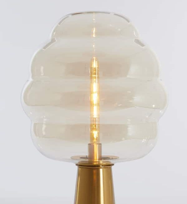 Light & Living tafellamp Ø45x64 cm Misty glas amber+goud